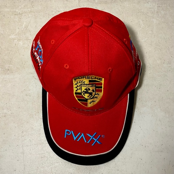 Porsche Hat Red & Black PVAXX Team Toyo Accelerate Motorsport Embroidered Cap - Picture 6 of 7